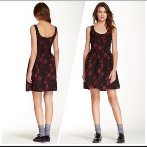 BB Dakota red and black floral sleeveless dress